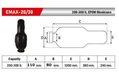 300 LT EPDM Hidrofor Membranı YERLİ  EMAX 300 LT