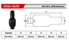 200-300 LT EPDM Hidrofor Membranı YERLİ  EMAX 200-300 LT