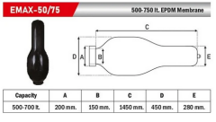 500-750 LT EPDM Hidrofor Membranı YERLİ  EMAX 500- 750 LT