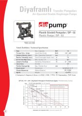 Diyaframlı Pompa Dia DP -03 Polibüten ( PB-ST)  0- 16 lt / dakika - 84 mSS - 1/4'' Çıkış
