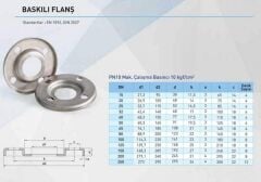 Paslanmaz Baskılı Flanş DN 20  ( PN 10 ) 304 kalite