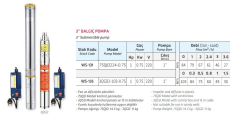 3 ''  Dalgıç pompa 1 hp  3QGD2-103-0,75 ( 3'' boruya göre temiz su dalgıç pompa )